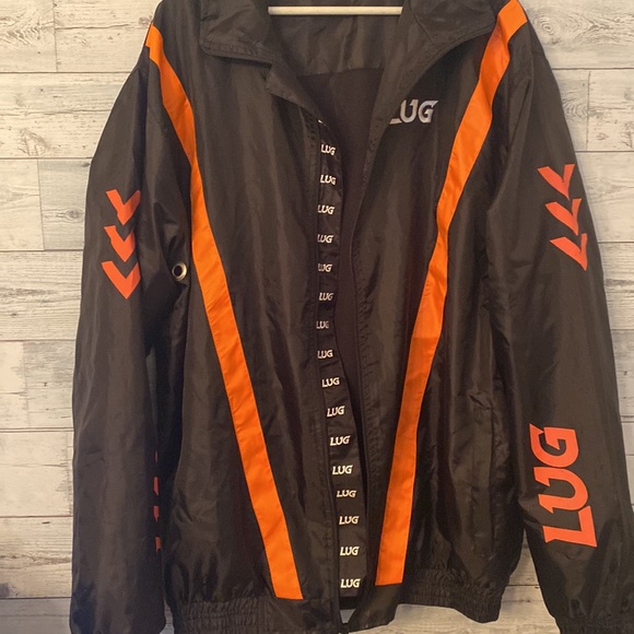 Lug Black and Orange Windbreaker Jacket Size XL - Picture 6 of 13